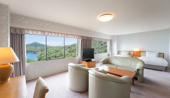 Classic Junior Suite, Japanese-Western style, 2 single beds and 3 futon beds, Ocean/Sea view