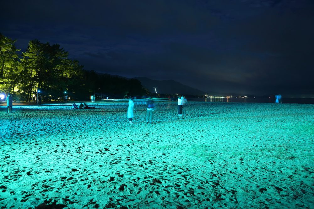 Amanohashidate sandy beach light-up
